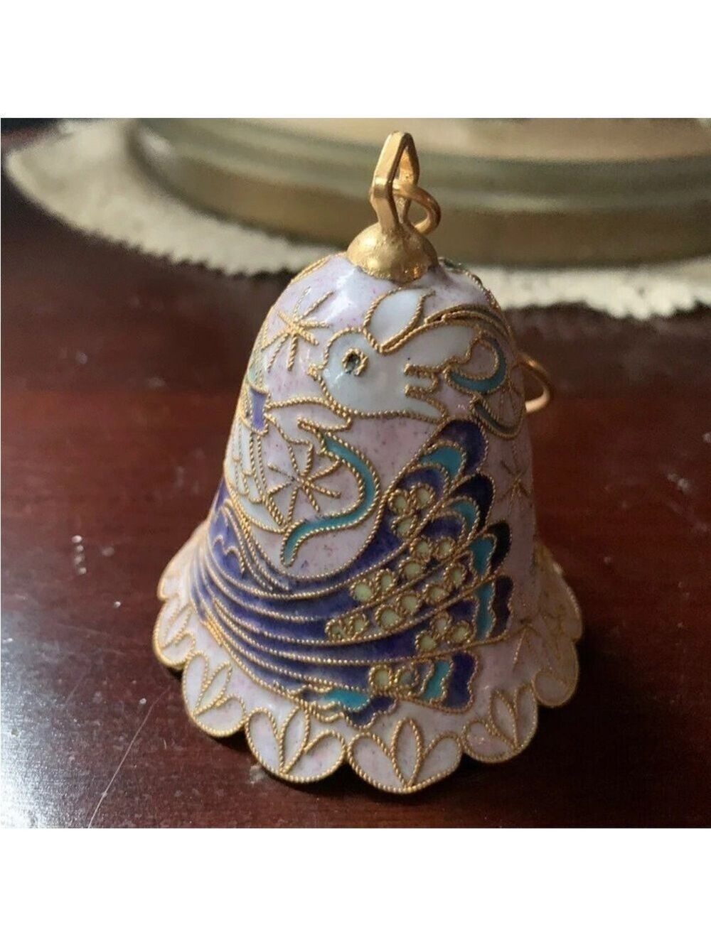 Vintage Cloisonné Bell Ornament Hanging